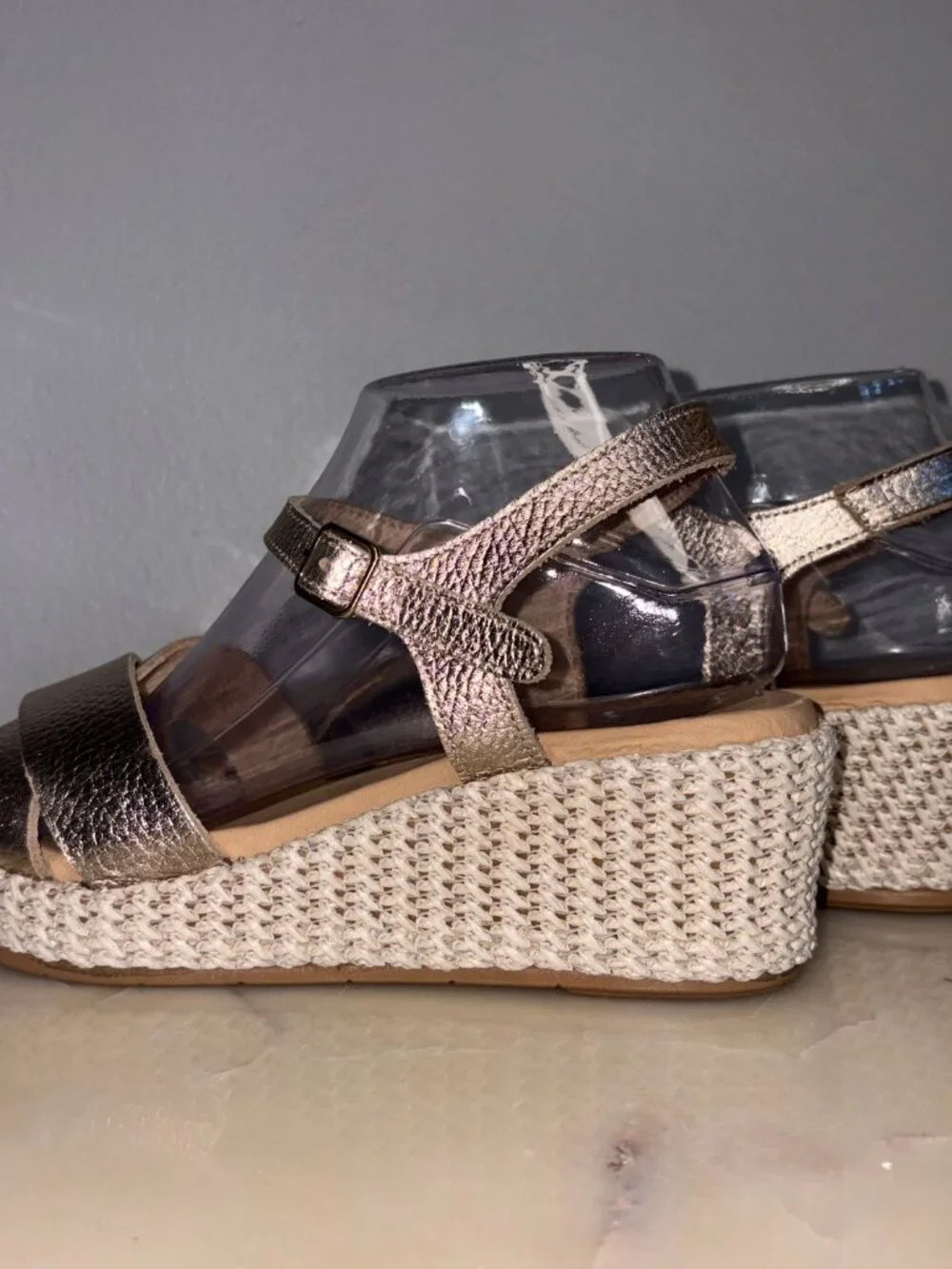 Size 9-9.5 Made In Spain Pitillos Rose Gold Espadrilles Sandals